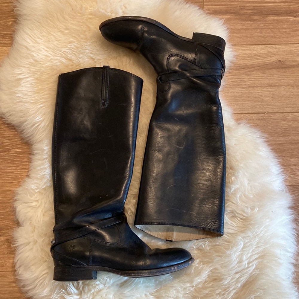 Frye dark brown leather riding boots